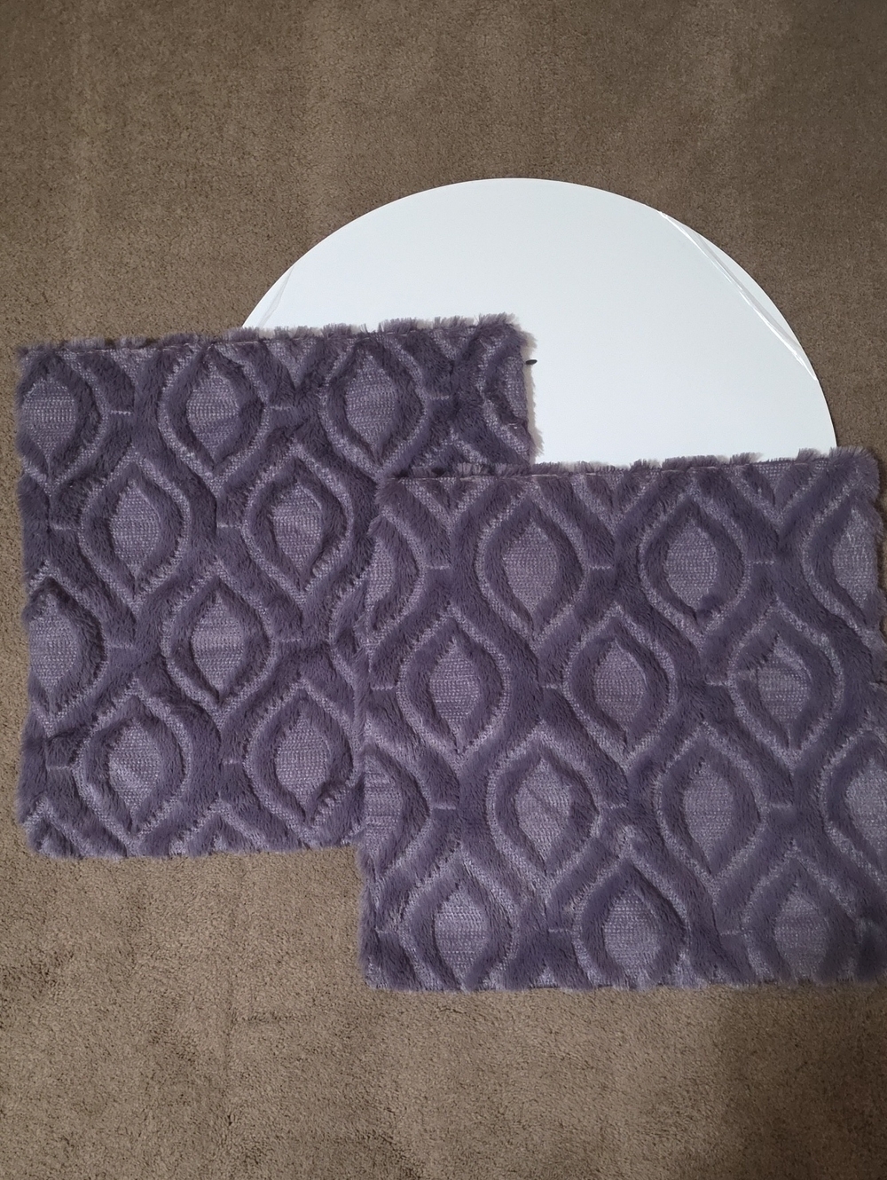 Plush Geometric Accent Pillow Cover - Purple
